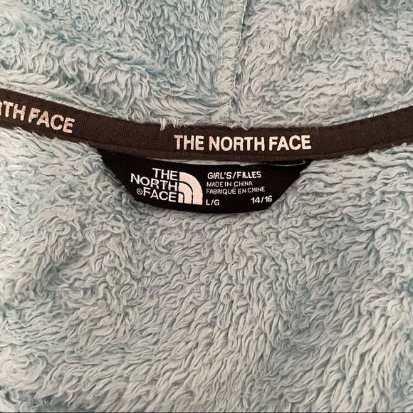 The North Face Girls Blue Hooded Fleece Jacket Size L - Picture 4 of 15